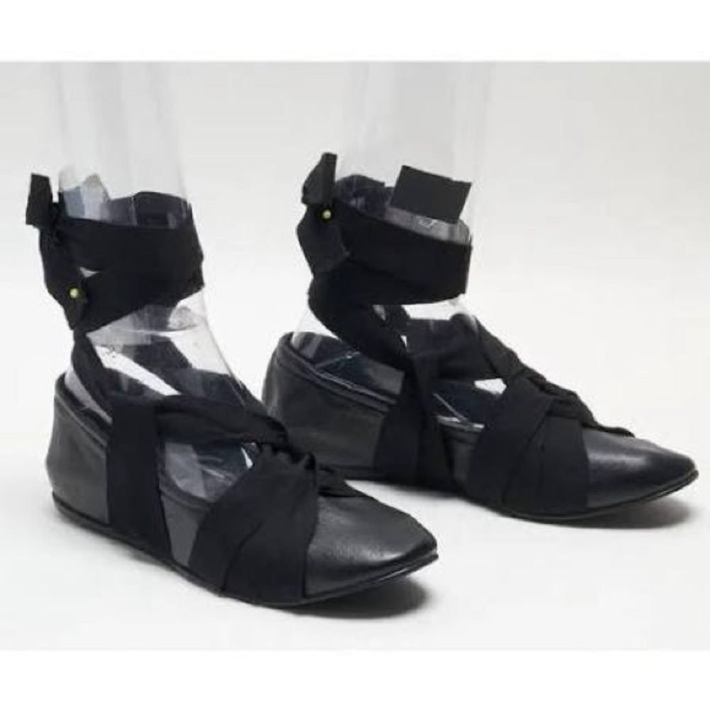 ❤️ BNIB FREE PEOPLE WOMENS CECE WRAP BALLET FLAT, BLACK 6.5 - Picture 7 of 11